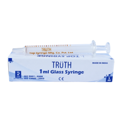 1ml Truth Interchangeable Glass Syringe Center all Glass Tip (Pack of 1)