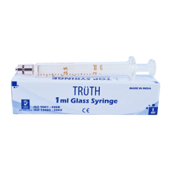 TRUTH Interchangeable Glass Syringe (Metal Luer Lock Tip) CL 1ml, (Pack of 1)