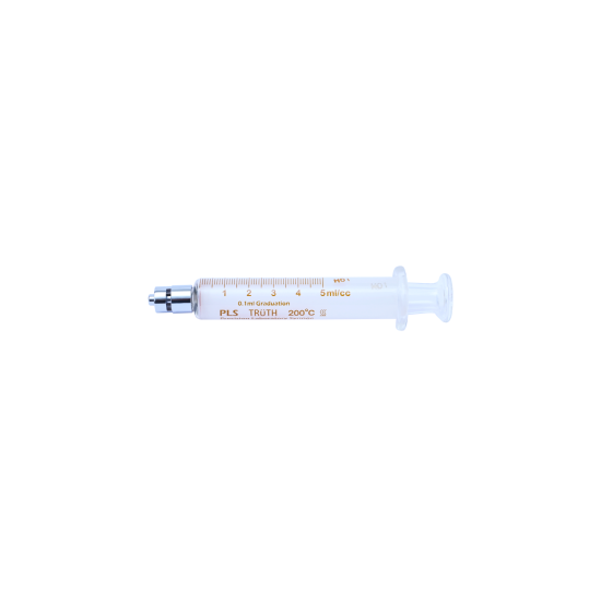 Truth Calibrated Glass Syringe (PLS) Metal luer lock Tip (CL), 5ml (Pack of 1)