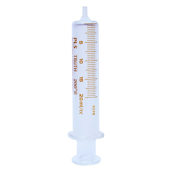 Truth Calibrated Glass Syringe (PLS) Center all Glass Tip (CT), 20ml (Pack of 1)