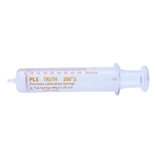 Truth Calibrated Glass Syringe (PLS) Center all Glass Tip (CT), 50ml (Pack of 1)