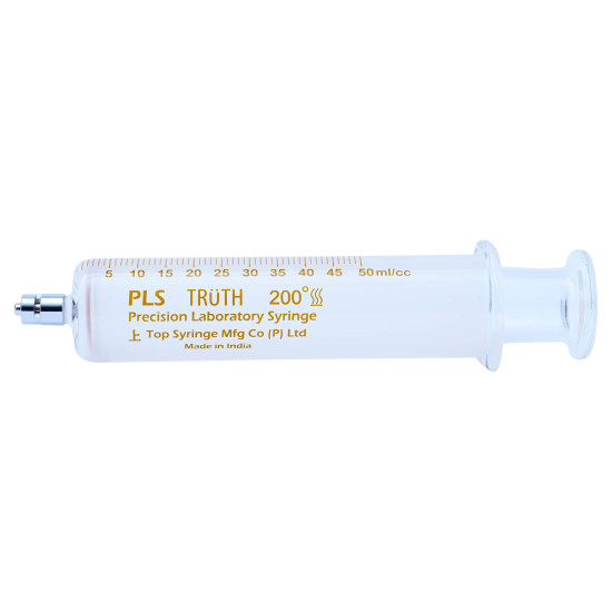 Truth Calibrated Glass Syringe (PLS) Metal luer lock Tip (CL), 50ml (Pack of 1)