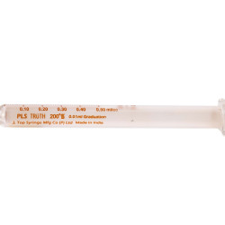 Truth Calibrated Glass Syringe (PLS) Center all Glass Tip (CT), 0.5ml (Pack of 1)