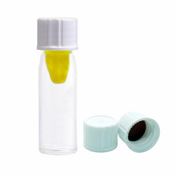 0.5ml Micro Storage U-Tube Clear Vials, Height 52mm - White Cap with Leak Proof Plug Cap - Clear Open Bottom (Pack of 100)