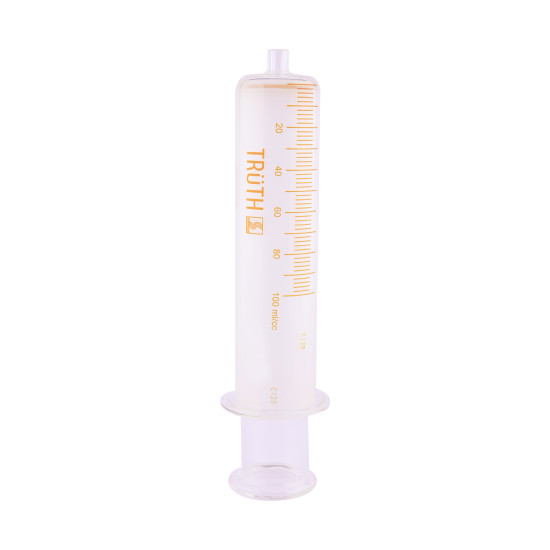 Truth Filling Syringe Wide Mouth Syringe Glass Tip 100ml (Pack of 1)