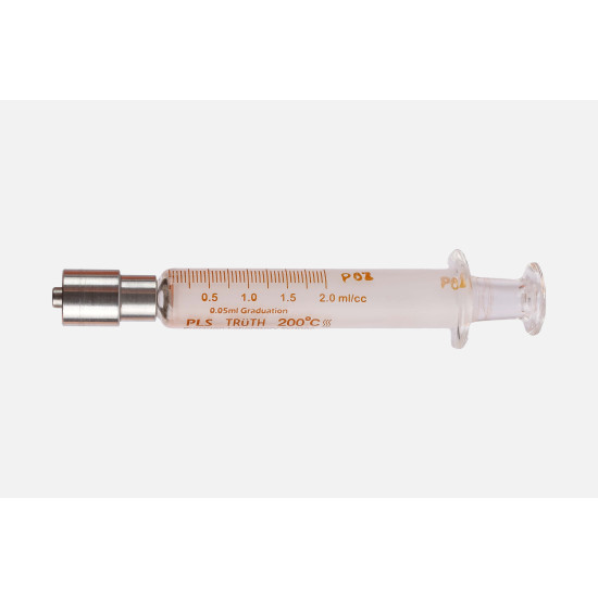 Truth Calibrated Glass Syringe (PLS) (Stainless Steel Luer Lock Tip) SS-CL 2ml, (Pack of 1)