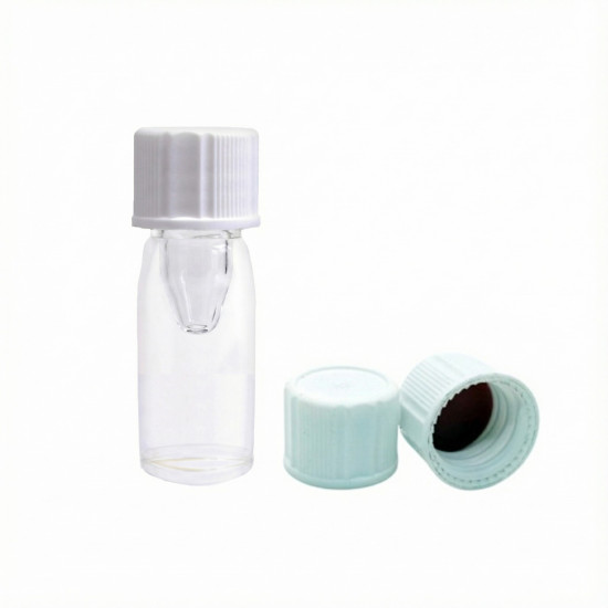 0.5ml Micro Storage U-Tube Clear Vials, Height 40mm - White Cap with Liner (Pack of 100)
