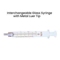 Truth Interchangeable Glass Syringe Metal Luer Tip 3ml, (Pack of 1)