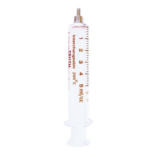 Truth Interchangeable Glass Syringe Metal Luer Tip 5ml, (Pack of 1)
