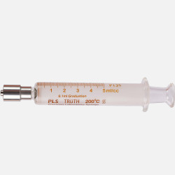 Truth Calibrated Glass Syringe (PLS) (Stainless Steel Luer Lock Tip) SS-CL 5ml, (Pack of 1)