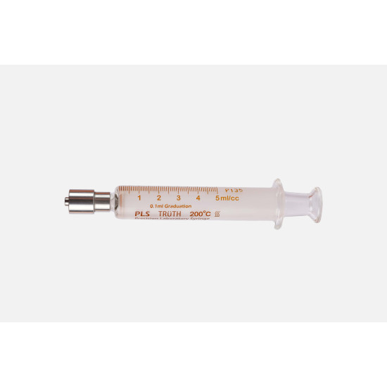 Truth Calibrated Glass Syringe (PLS) (Stainless Steel Luer Lock Tip) SS-CL 5ml, (Pack of 1)