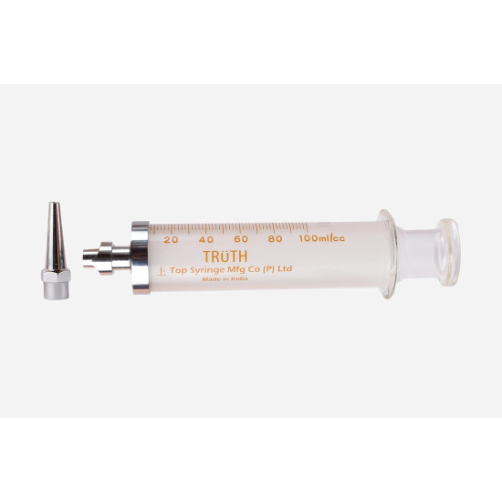 Truth Toomey ‘Allo’ Glass Syringes Allo base Tip with Nozzle 50ml, (Pack of 1)