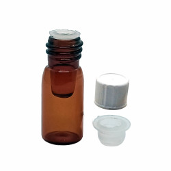 Colpak 0.5ml Micro Storage Amber Closed Bottom U-Tube Vials White Cap with Leak Proof Plug Cap, Height 40mm, Micro Storage Vials (High Recovery) for Custom Synthesis & Pharmaceuticals Impurities (U-Tube Vials) (Pack of 100)