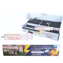 TRUTH DGA Glass Syringe 100ml Kit for Transformer Oil Sampling With 3 Way Stopcock & Padded Box