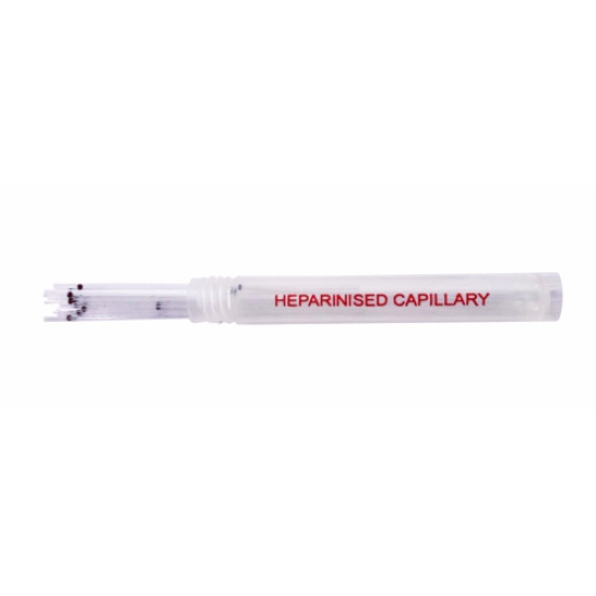 Mucaps Micro Capillaries - Blood & Fluid Sampling Glass Capillaries , 5μl Mark Sodium Heparinised Capillary, Length 75mm with I.D.(±0.10mm)1.00 , O.D.(±0.10mm)1.45 with Volume 5μl (12 Capillaries in 1 Vial) Mucaps Micro Capillaries - Blood & Fluid Sampling Glass Capillaries , 5μl Mark Sodium Heparinised Capillary, Length 75mm with I.D.(±0.10mm)1.00 , O.D.(±0.10mm)1.45 with Volume 5μl (12 Capillaries in 1 Vial)
