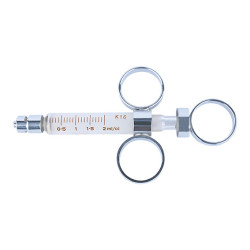 Truth Control Glass Syringe 3 finger ring Glass Piston 5ml, (Pack of 1)