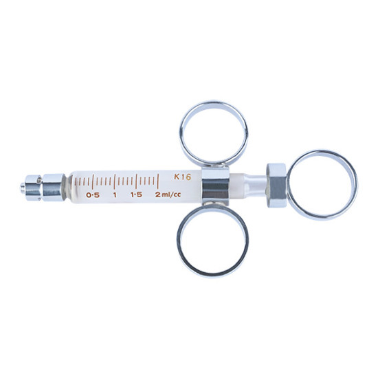 Truth Control Glass Syringe 3 finger ring Glass Piston 5ml, (Pack of 1)