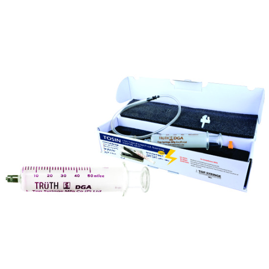 TRUTH DGA Glass Syringe 50ml Kit  for Transformer Oil Sampling With 3 Way Stopcock & Padded Box