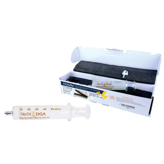 TRUTH DGA Glass Syringe 50ml Kit  for Transformer Oil Sampling With 3 Way Stopcock & Padded Box