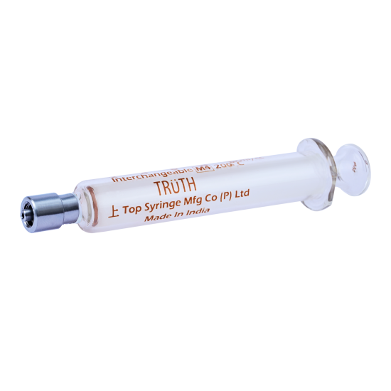 Truth Interchangeable Glass Syringe (Stainless Steel Luer Lock Tip) SS-CL 10ml, (Pack of 1)