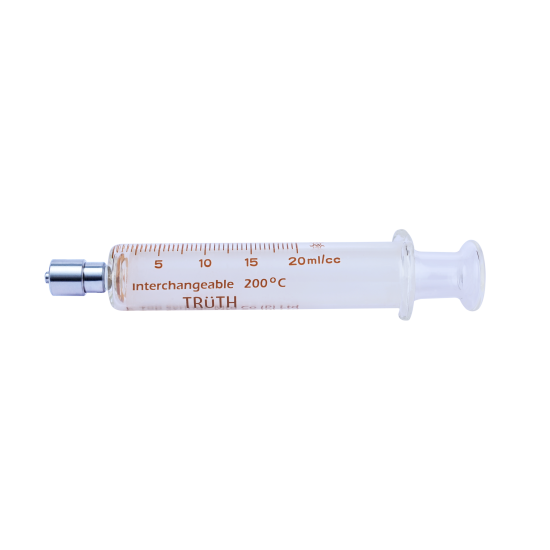 Truth Interchangeable Glass Syringe (Stainless Steel Luer Lock Tip) SS-CL 20ml, (Pack of 1)