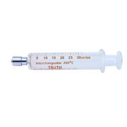 Truth Interchangeable Glass Syringe (Stainless Steel Luer Lock Tip) SS-CL 30ml, (Pack of 1)