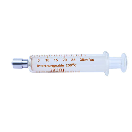 Truth Interchangeable Glass Syringe (Stainless Steel Luer Lock Tip) SS-CL 30ml, (Pack of 1)