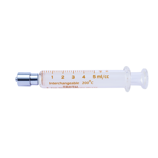 Truth Interchangeable Glass Syringe (Stainless Steel Luer Lock Tip) SS-CL 5ml, (Pack of 1)