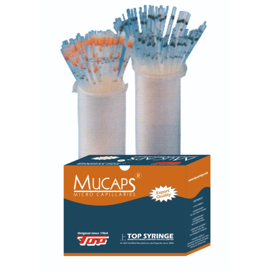 MUCAPS Graduated Capillary with Blue Colour Code Capacity 150µL (Pack of 250)