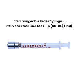 Truth Interchangeable Glass Syringe Stainless Steel Luer Lock Tip 1ml, (Pack of 1)