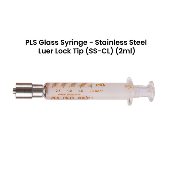 Truth Calibrated Glass Syringe (PLS) (Stainless Steel Luer Lock Tip) SS-CL 2ml, (Pack of 1)