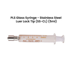 Truth Calibrated Glass Syringe (PLS) (Stainless Steel Luer Lock Tip) SS-CL 5ml, (Pack of 1)
