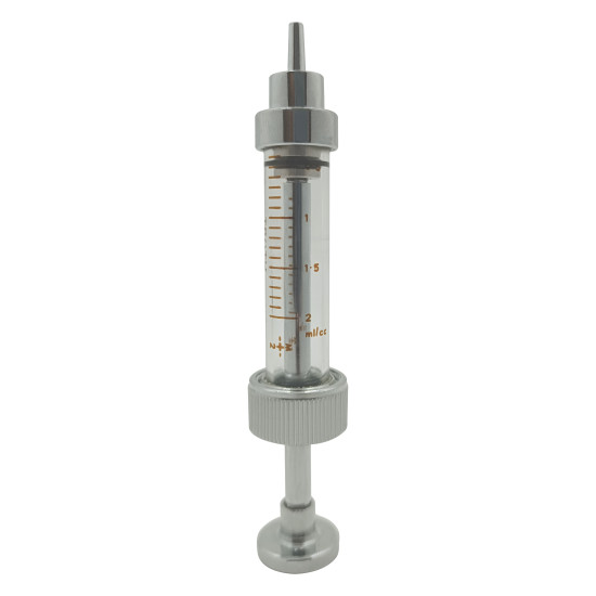 Truth Record Glass Syringe S. S. Piston with Metal Record Tip 1ml (Pack of 1)