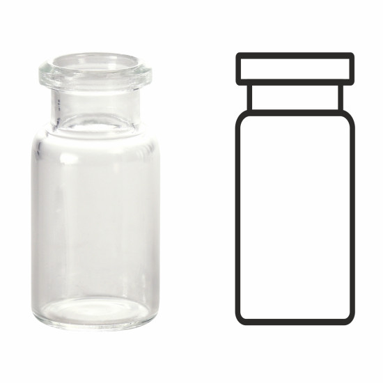 Colpak 10ml Crimp Headspace Clear Vial, 22.5 x 46mm, Flat Bottom (Pack of 100)