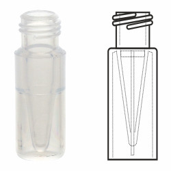 Colpak ND 9 Short Screw Thread Vials 12 x 32mm, 9mm Short Screw Thread Vials, Wide Opening, 12 x 32mm, PP 9mm Micro-Vial, Transparent