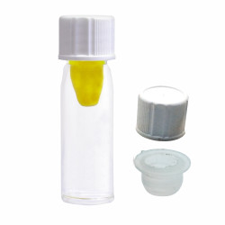 Colpak 0.5ml Micro Storage Clear open Bottom U-Tube Vials White Cap with Leak Proof Plug Cap, Height 52mm, Micro Storage Vials (High Recovery) for Custom Synthesis & Pharmaceuticals Impurities (U-Tube Vials) (Pack of 100)