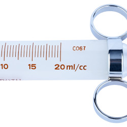 Truth Control Glass Syringe 3 finger ring 'O' ring SS Piston with Metal Plunger 10ml, (Pack of 1)