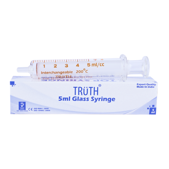 TRUTH Interchangeable Glass Syringe Glass Tip (CT) 5ml, (Pack of 1)