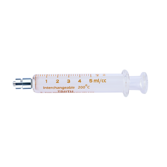 TRUTH Interchangeable Glass Syringe (Metal Luer Lock Tip) CL 5ml, (Pack of 1)