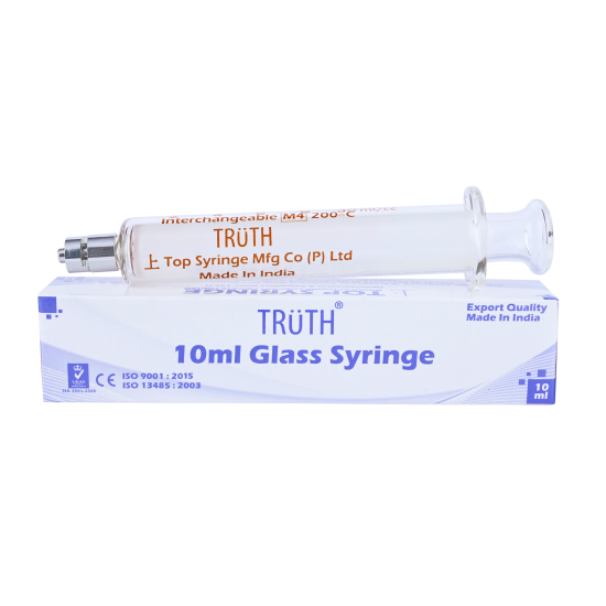 TRUTH Interchangeable Glass Syringe (Metal Luer Lock Tip) CL 10ml, (Pack of 1)