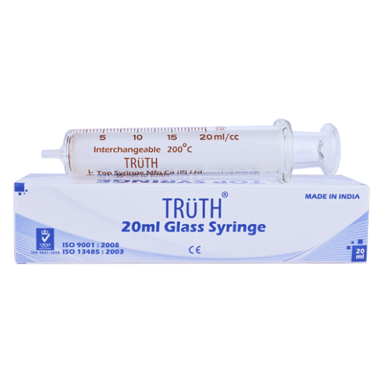 TRUTH Interchangeable Glass Syringe Glass Tip (CT) 20ml, (Pack of 1)