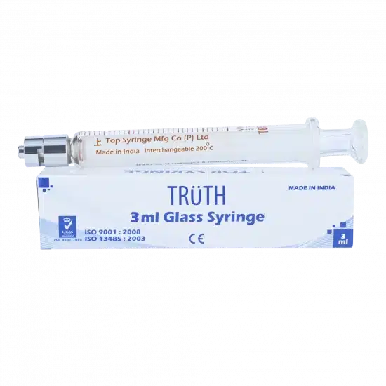 Truth Interchangeable Glass Syringe Metal Luer Lock Tip 3ml, (Pack of 1) - Image 4