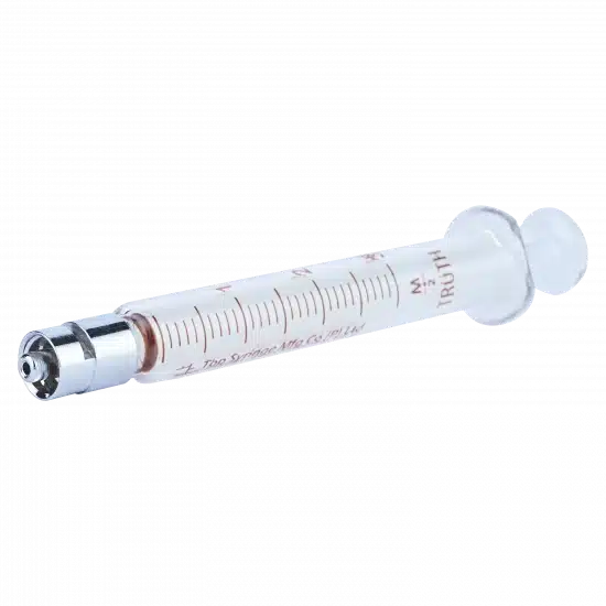 Truth Interchangeable Glass Syringe Metal Luer Lock Tip 3ml, (Pack of 1)