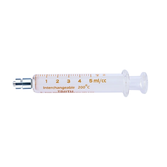 Truth Interchangeable Glass Syringe Metal Luer Lock Tip 5ml, (Pack of 1)