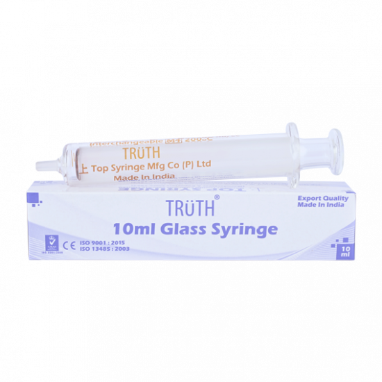Truth Interchangeable Glass Syringe Center all Glass Tip 10ml, (Pack of 1) - Image 2