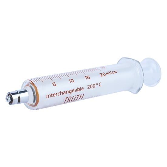 Truth Interchangeable Glass Syringe Metal Luer Lock Tip 20ml, (Pack of 1)