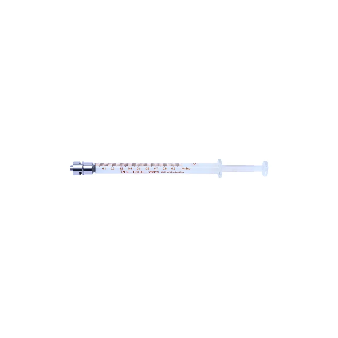 Truth Calibrated (PLS) Glass Syringe Metal Luer Lock Tip 1ml, (Pack of 1)