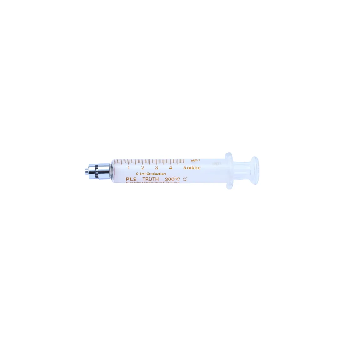 Truth Calibrated (PLS) Glass Syringe Metal Luer Lock Tip 5ml, (Pack of 1)