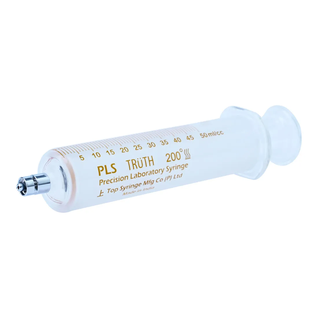 Truth Calibrated Glass Syringe (PLS) Metal luer lock Tip (CL), 50ml (Pack of 1)