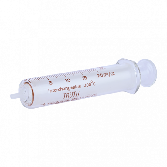Truth Interchangeable Glass Syringe Center all Glass Tip 20ml, (Pack of 1)